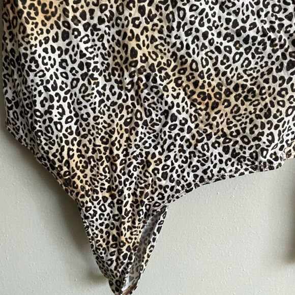 PINK VICTORIAS SECRET LEOPARD PRINT THONG BODYSUIT - Picture 9 of 13